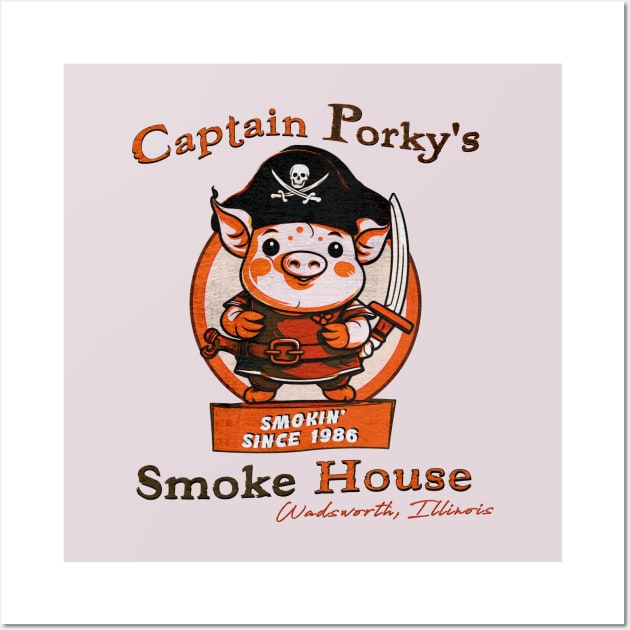 Captain Porky's Smoke House • Wadsworth, Illinois Wall Art by The MKE Rhine Maiden